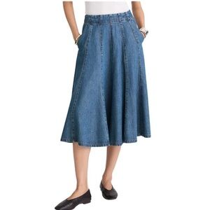 Madewell denim circle midi Skirt size 27 side pockets